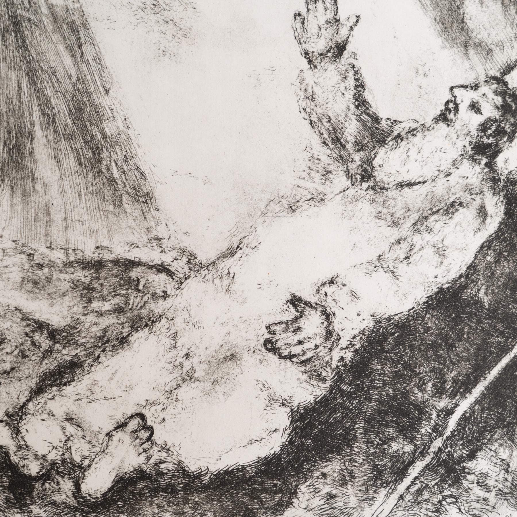 Stampa eliografica di Marc Chagall incorniciata della Collection'S 1956 Bible In condizioni buone in vendita a Barcelona, Barcelona