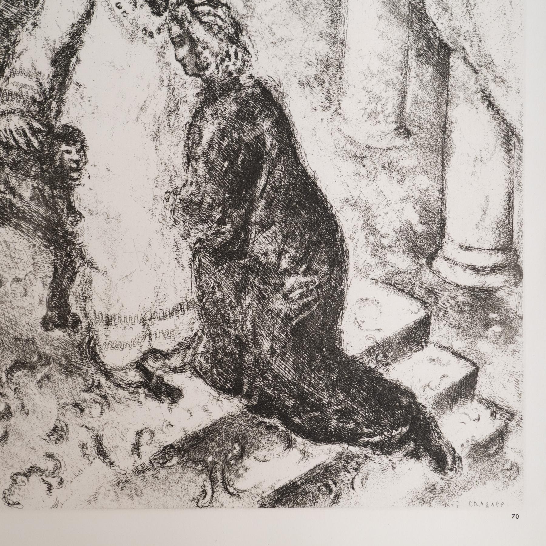 Stampa eliografica di Marc Chagall incorniciata della Collection'S 1956 Bible In condizioni buone in vendita a Barcelona, Barcelona