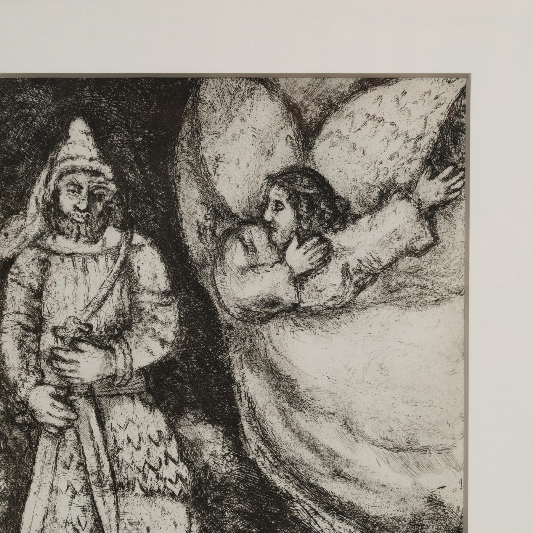 Stampa eliografica di Marc Chagall incorniciata della Collection'S 1956 Bible In condizioni buone in vendita a Barcelona, Barcelona