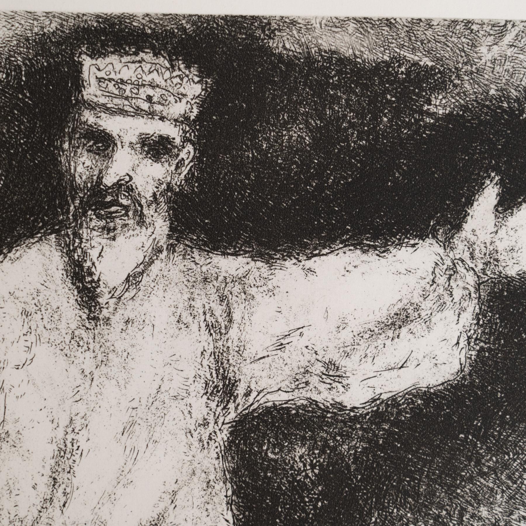 Metà XX secolo Stampa eliografica di Marc Chagall incorniciata della Collection'S 1956 Bible in vendita