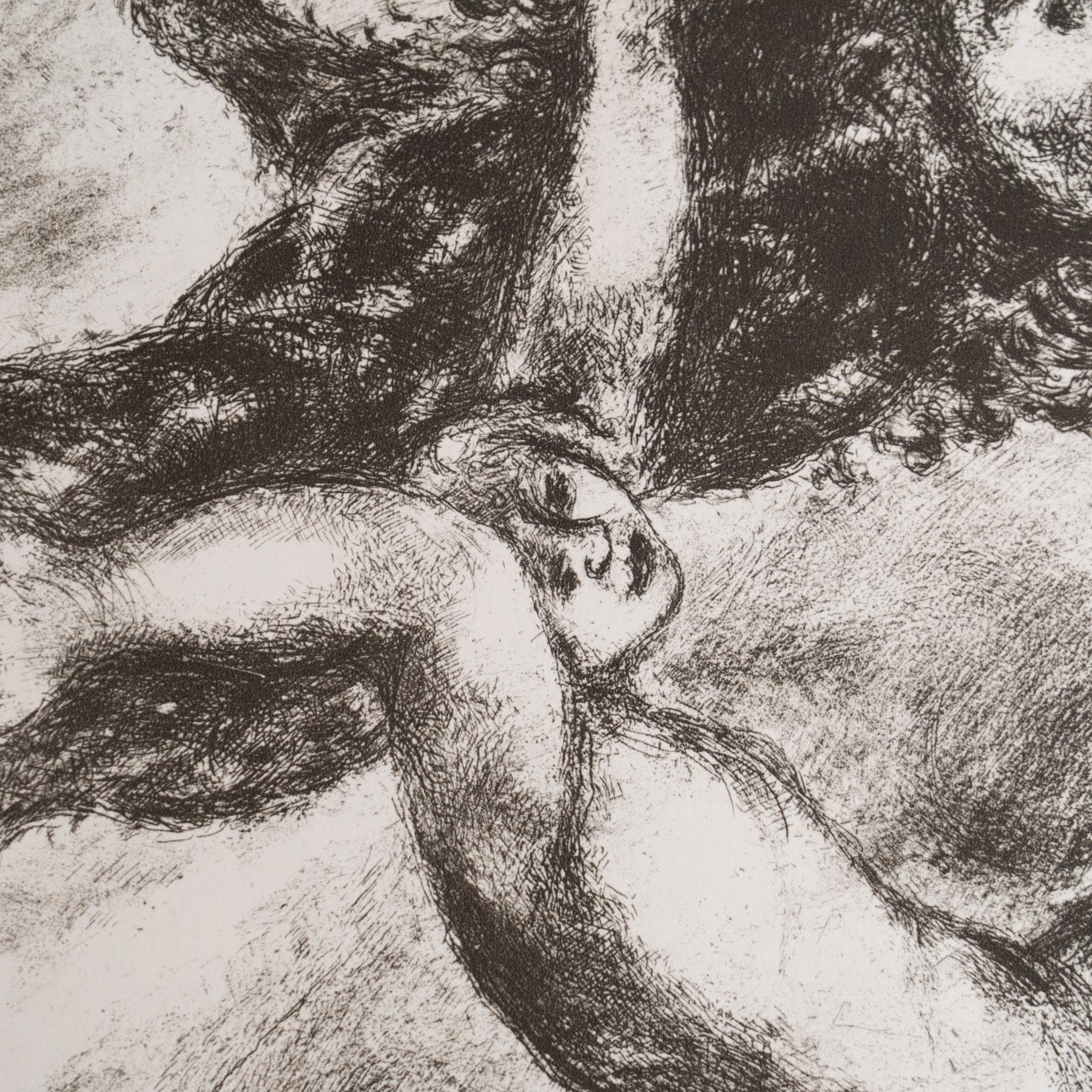 Metà XX secolo Stampa eliografica di Marc Chagall incorniciata della Collection'S 1956 Bible in vendita