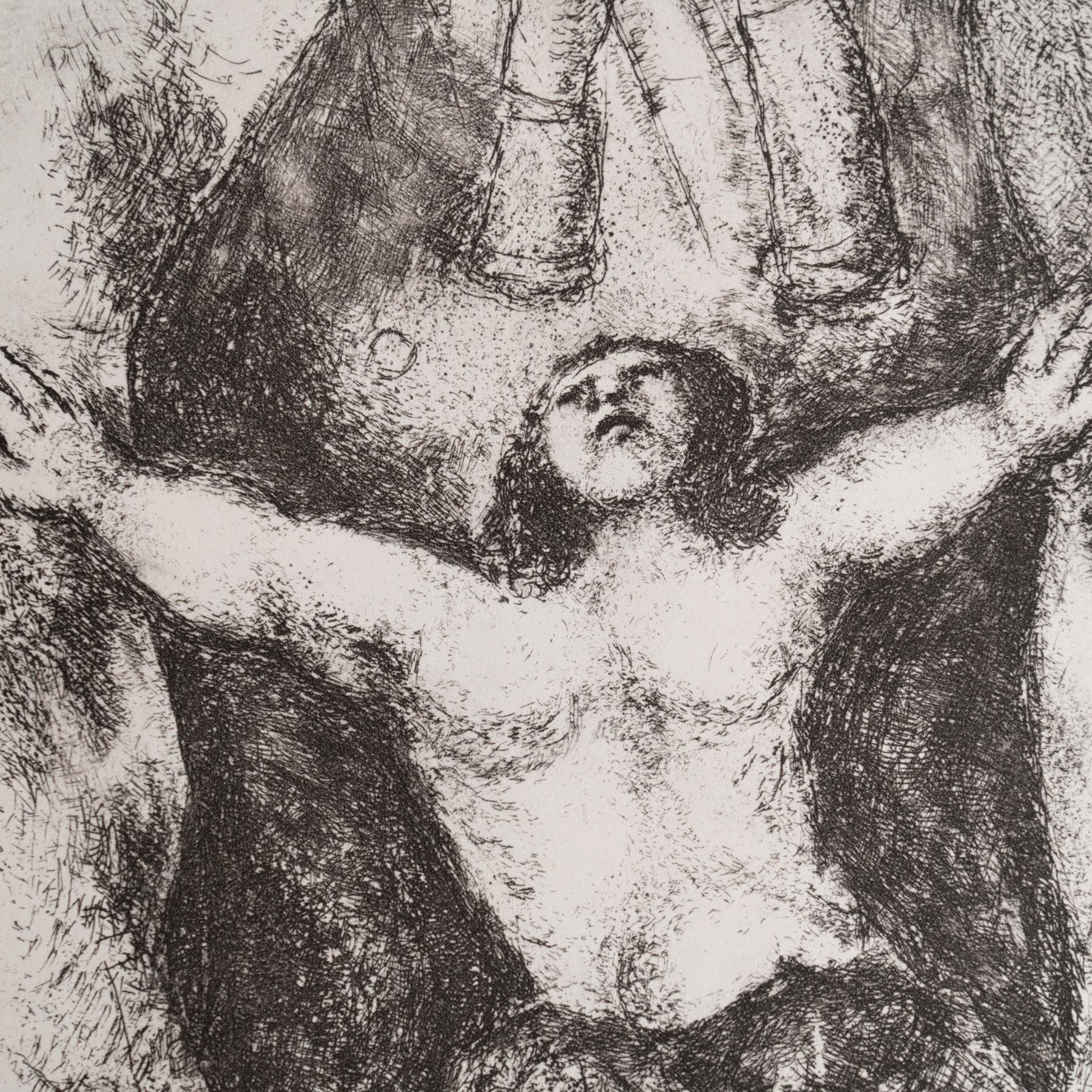 Metà XX secolo Stampa eliografica di Marc Chagall incorniciata della Collection'S 1956 Bible in vendita