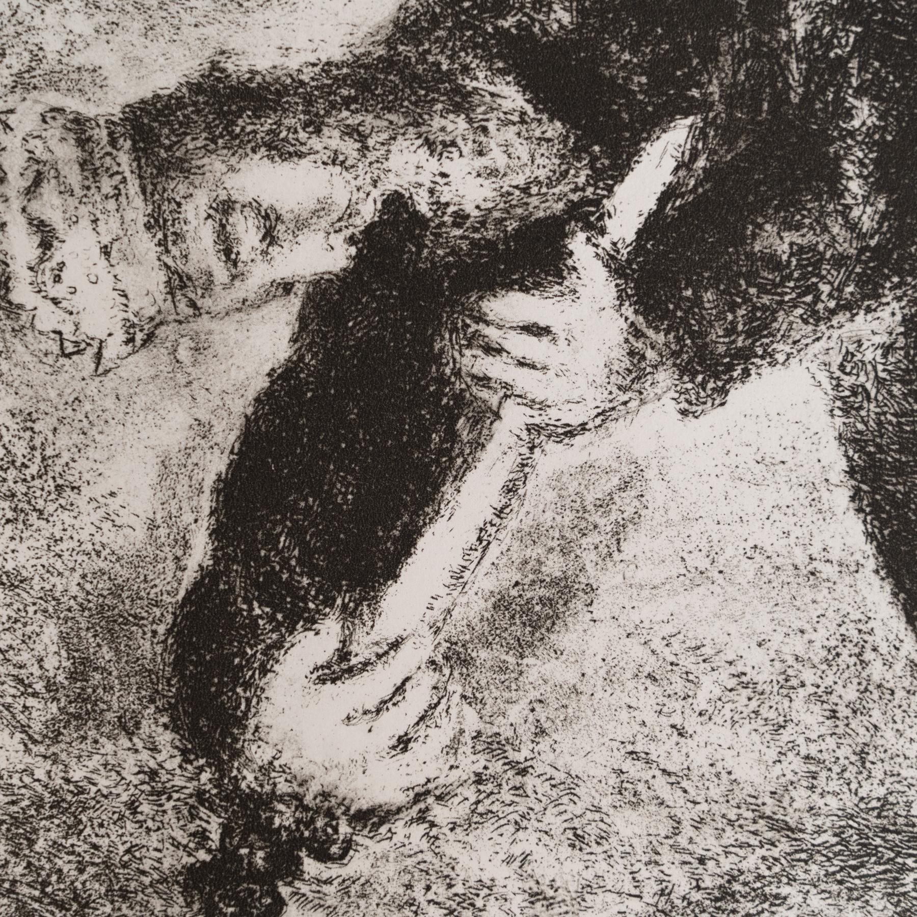 Metà XX secolo Stampa eliografica di Marc Chagall incorniciata della Collection'S 1956 Bible in vendita