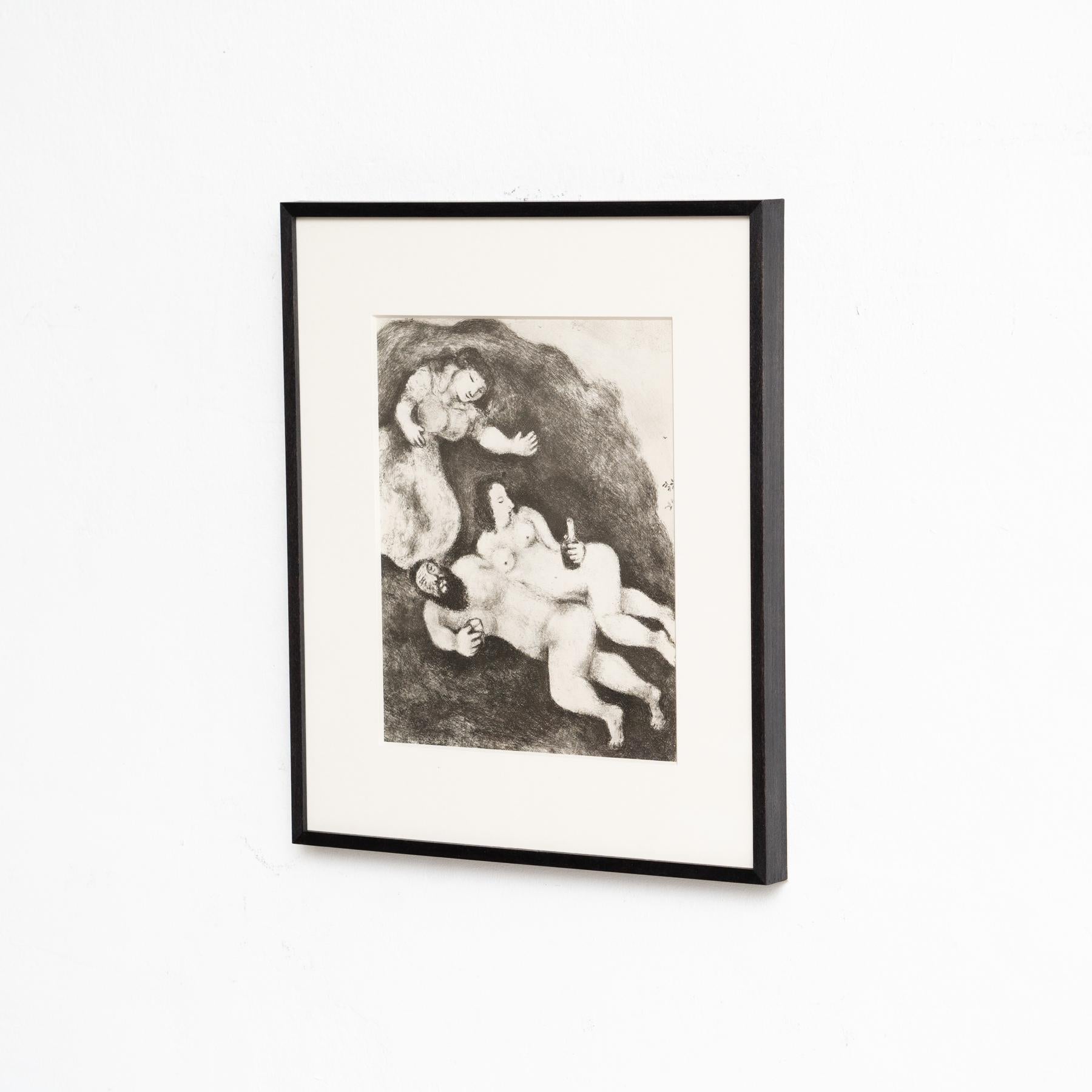 Mid-Century moderno Eliografia di Marc Chagall dalla sua iconica serie biblica, 1956 in vendita