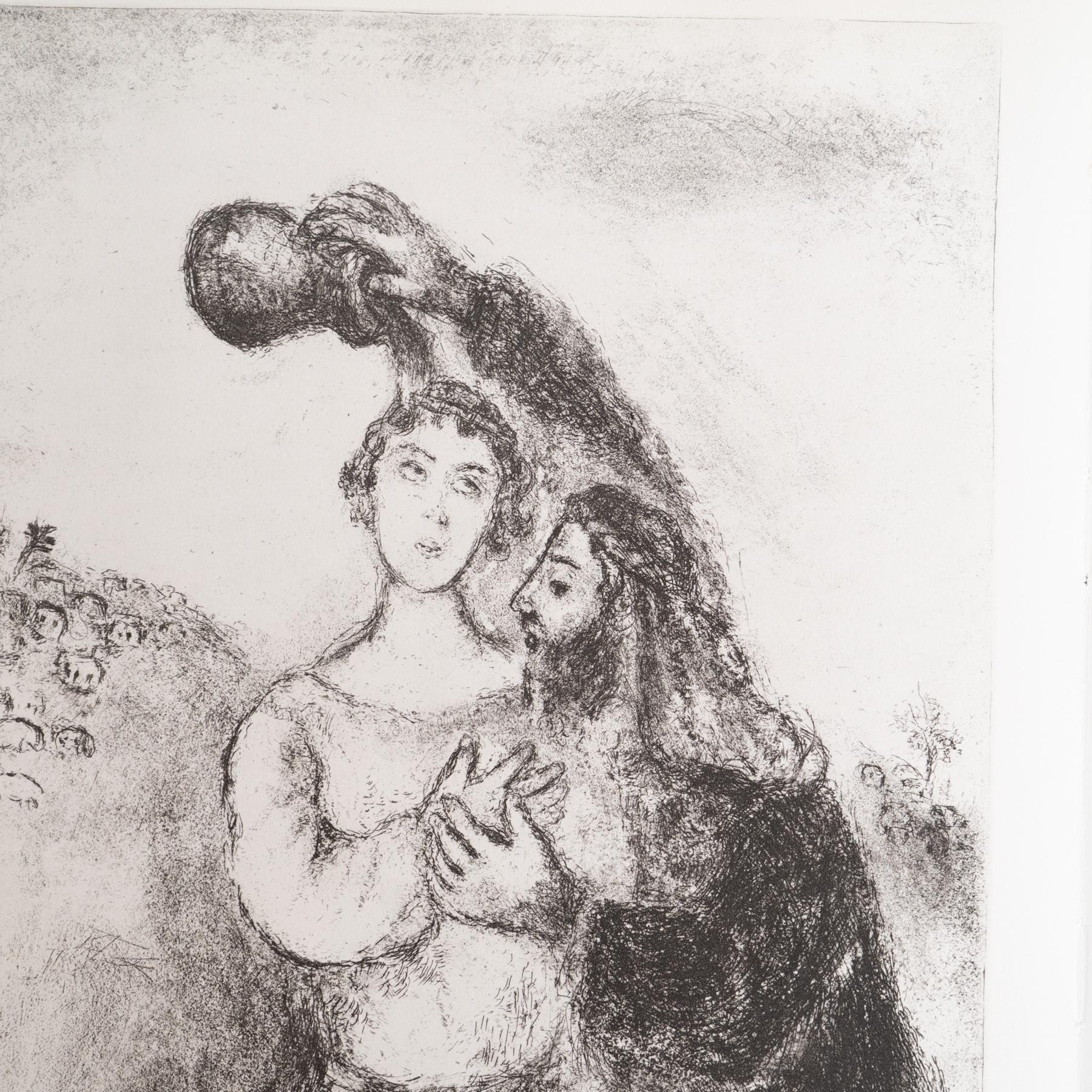 Francese Eliografia di Marc Chagall dalla sua iconica serie biblica, 1956 in vendita