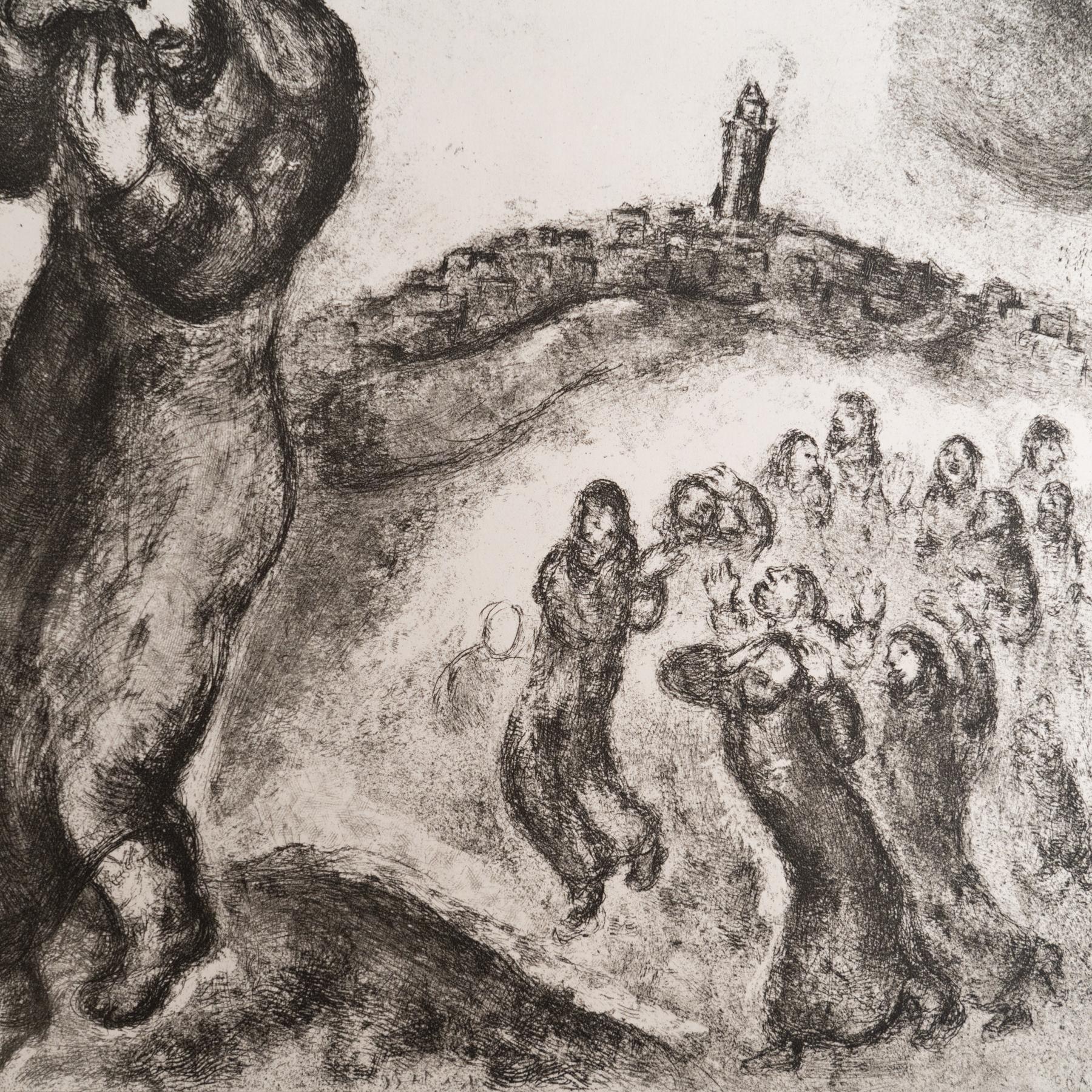 Heliograbado de Marc Chagall de su icónica serie bíblica, 1956 en Bueno estado para la venta en Barcelona, Barcelona