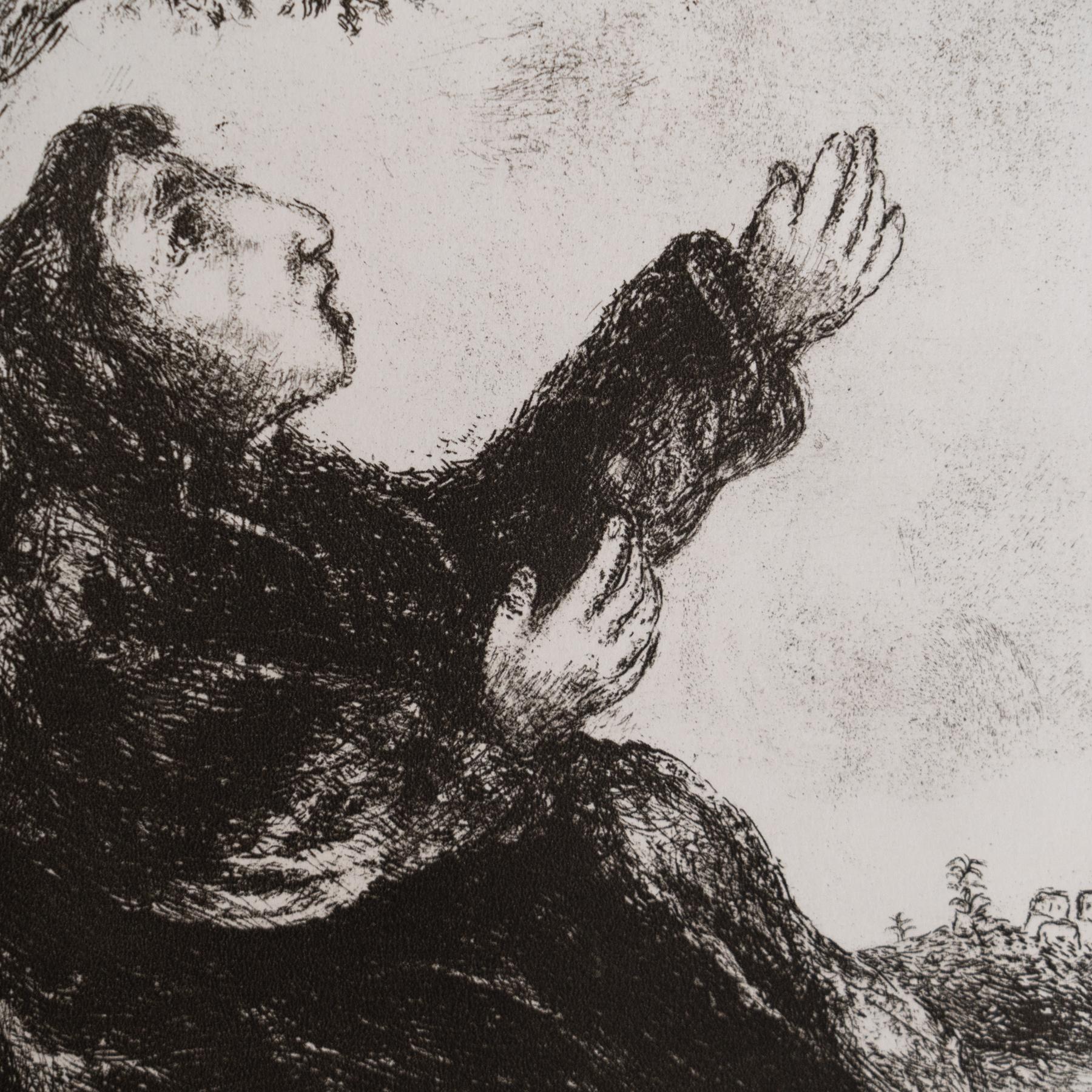 Marc Chagall, Heliogravure de sa série biblique emblématique, 1956 Bon état - En vente à Barcelona, Barcelona