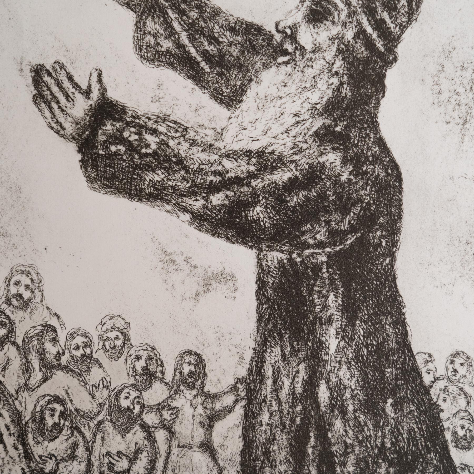 Heliograbado de Marc Chagall de su icónica serie bíblica, 1956 en Bueno estado para la venta en Barcelona, Barcelona