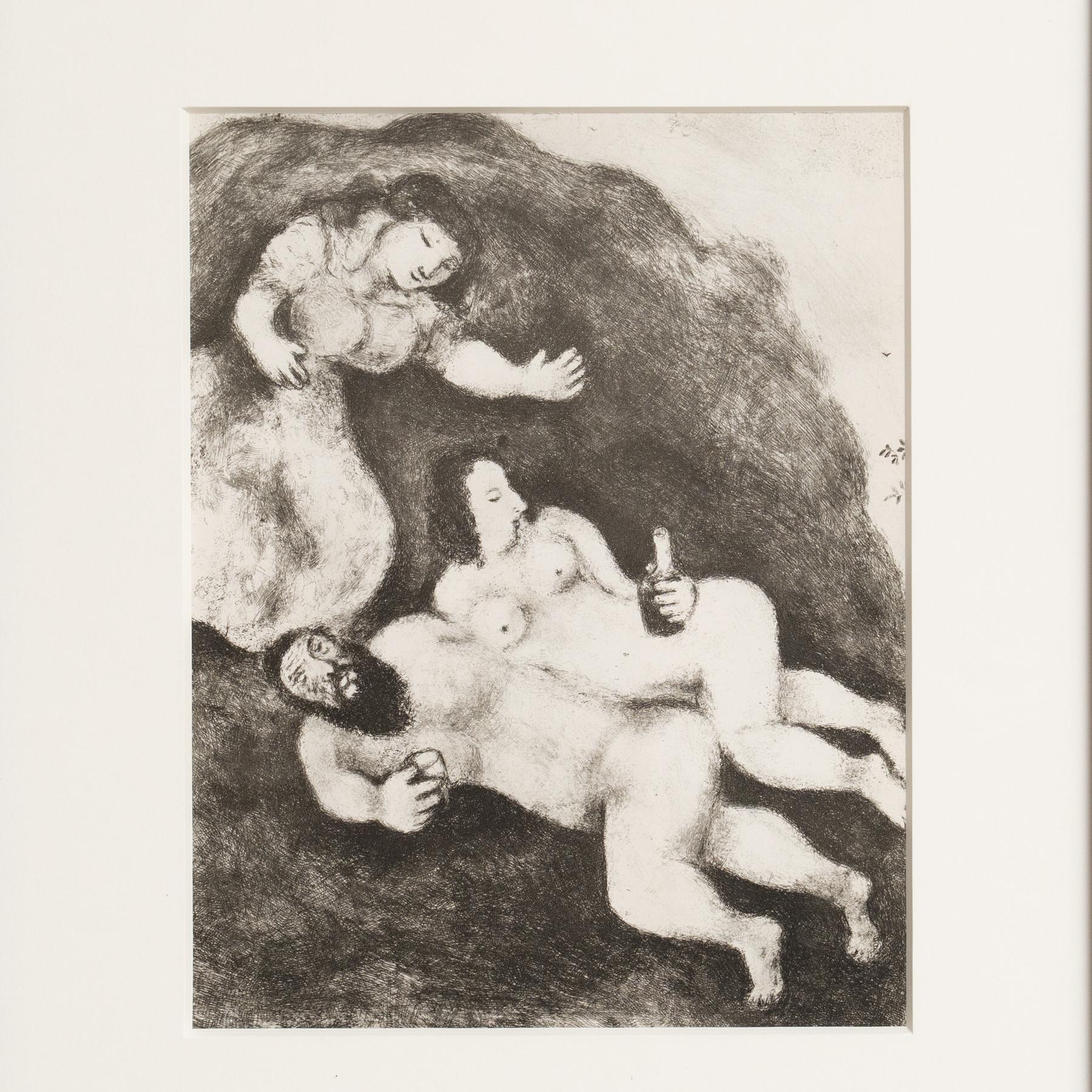 Eliografia di Marc Chagall dalla sua iconica serie biblica, 1956 In condizioni buone in vendita a Barcelona, Barcelona