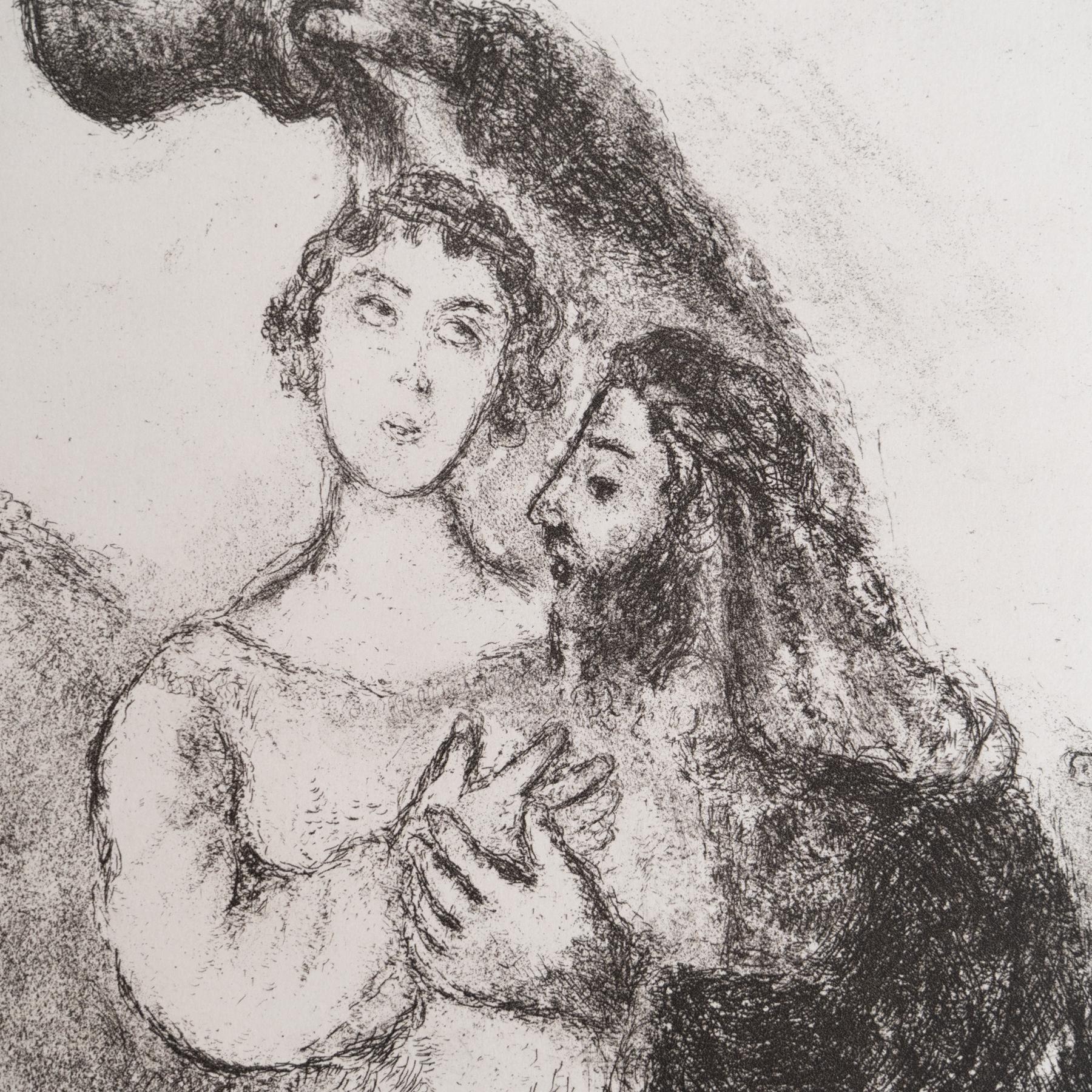 Metà XX secolo Eliografia di Marc Chagall dalla sua iconica serie biblica, 1956 in vendita
