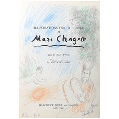 Marc Chagall, Illustrations for the Bible, with Original Color Drawing of Moses