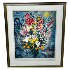 Marc Chagall "Le Bouquet Illuminant le Ciel" 1958