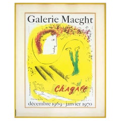 Manifesto della mostra di Marc Chagall Le Fond Jaune Galerie Maeght, 1969
