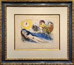 Bonjour Sur Paris, 1952 - Mixed Media Hand-Signed & Annotated by Marc Chagall