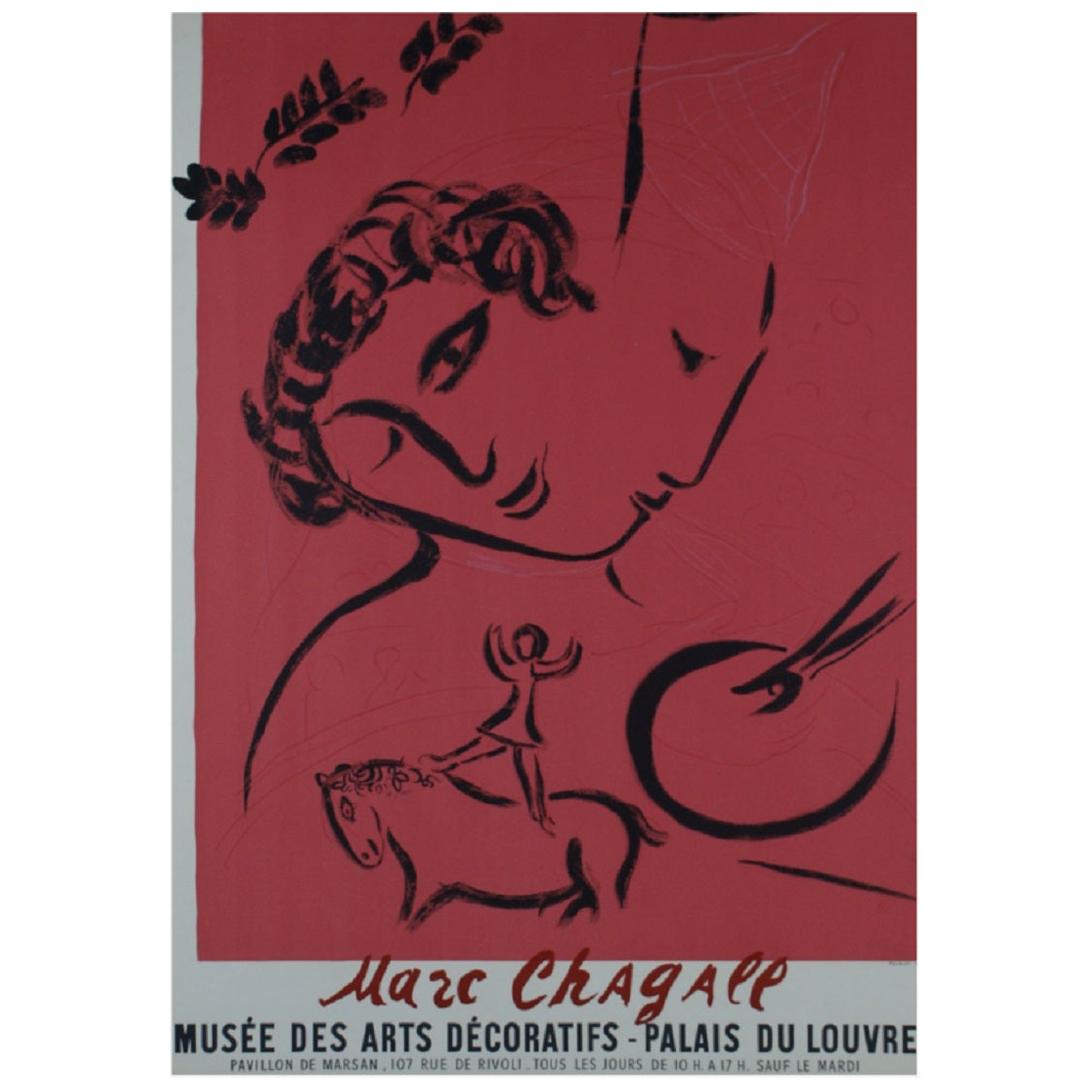 Vintage Poster Original Marc Chagall Musée des Arts Décoratifs Exhibition Poster
