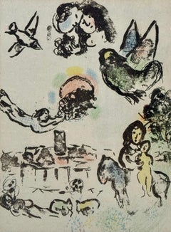 Marc Chagall "Nocturne at Vence" Original Lithograph 1963