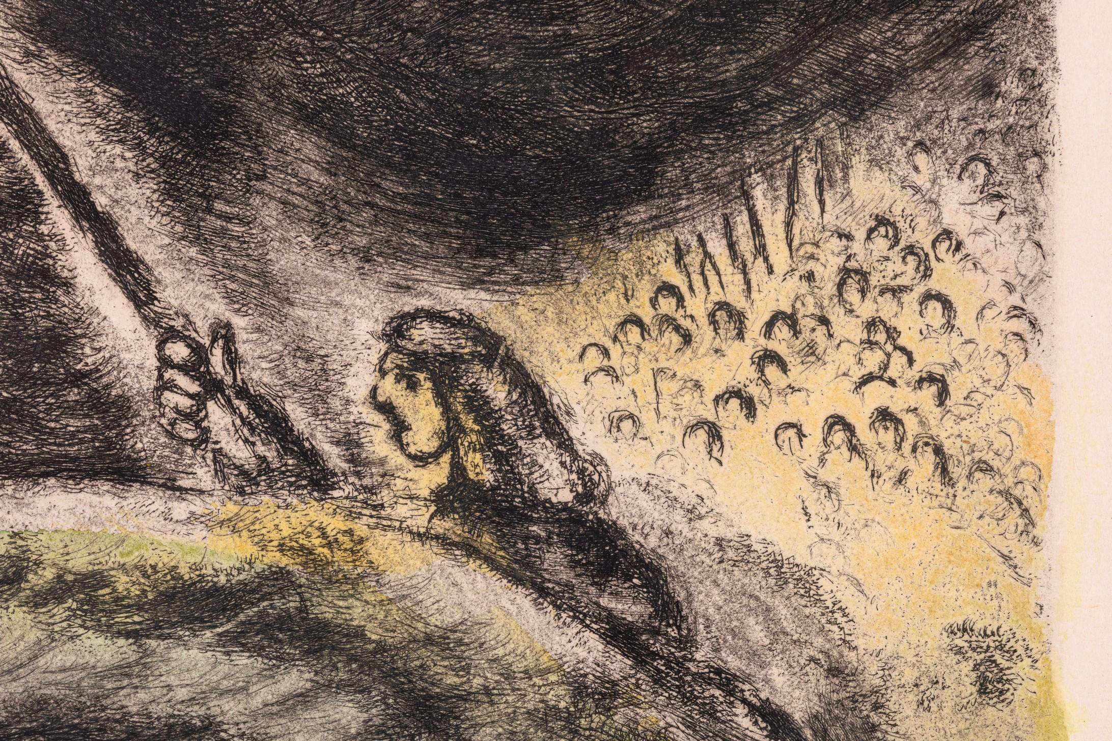 Papier Marc Chagall Oracle sur Babylone pl. 93 de la série Bible Signé Gravure en vente