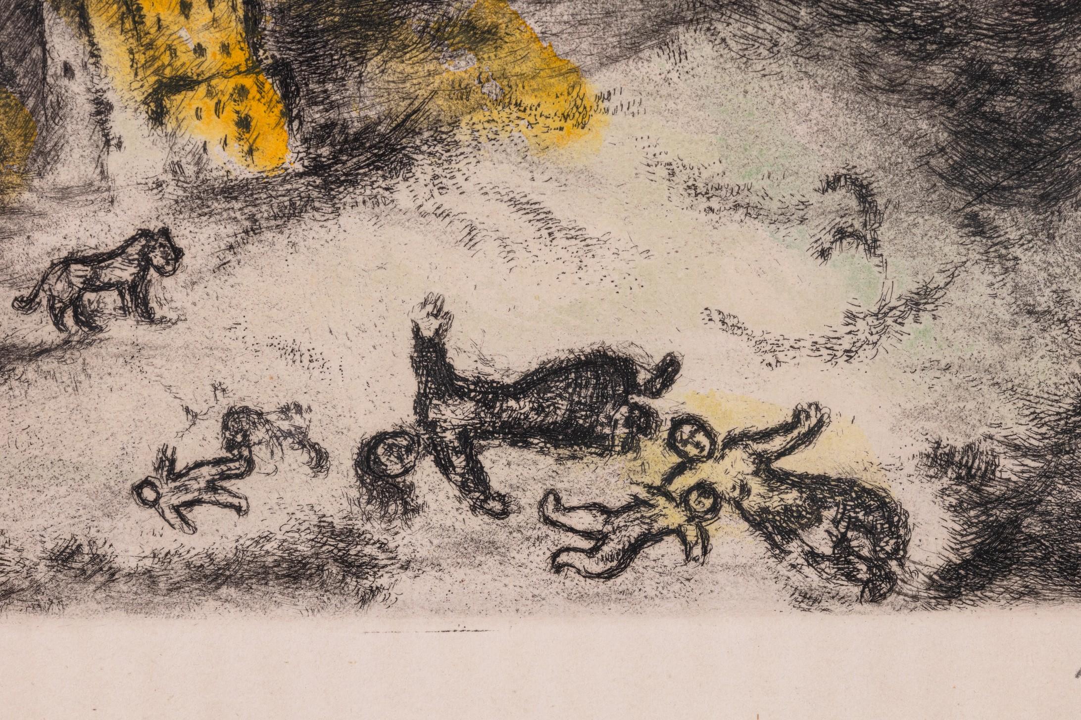Marc Chagall Oracle sur Babylone pl. 93 de la série Bible Signé Gravure en vente 2