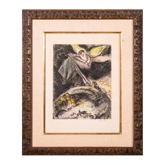 Marc Chagall Oracle sur Babylone pl. 93 de la série Bible Signé Gravure