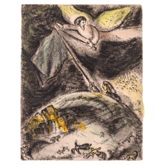 Marc Chagall Oracle sur Babylone pl. 93 de la série Bible Signé Gravure