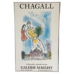 Marc Chagall Original Exhibition Poster for Galerie Maeght, Paris, 1981