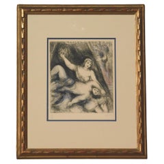 Marc Chagall Original handkolorierte Radierung, 1931 - 1939 – Samson und Delilah