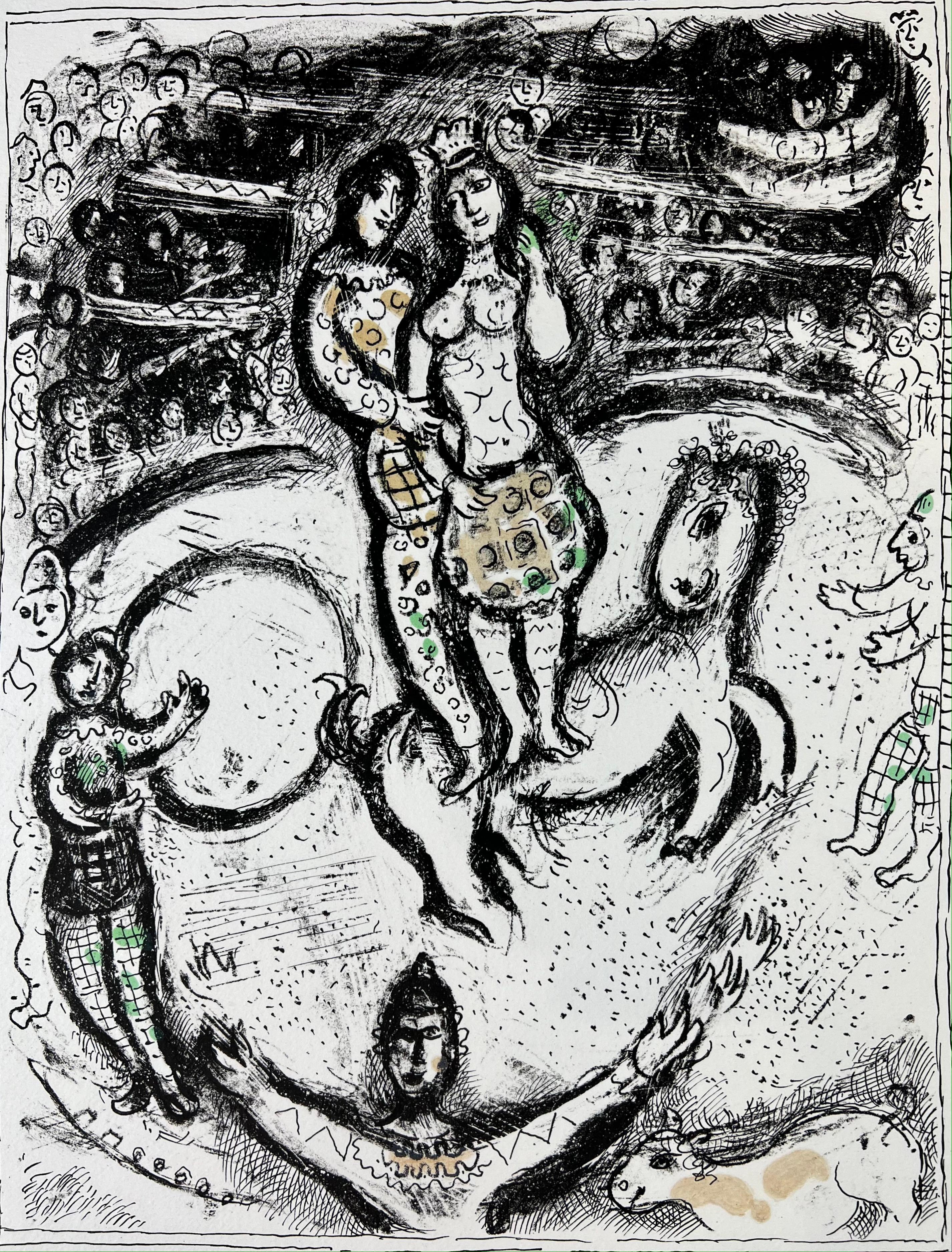 Marc Chagall - CIRQUE - lithographie couleur sur papier Arches signée à la main - 1978 1