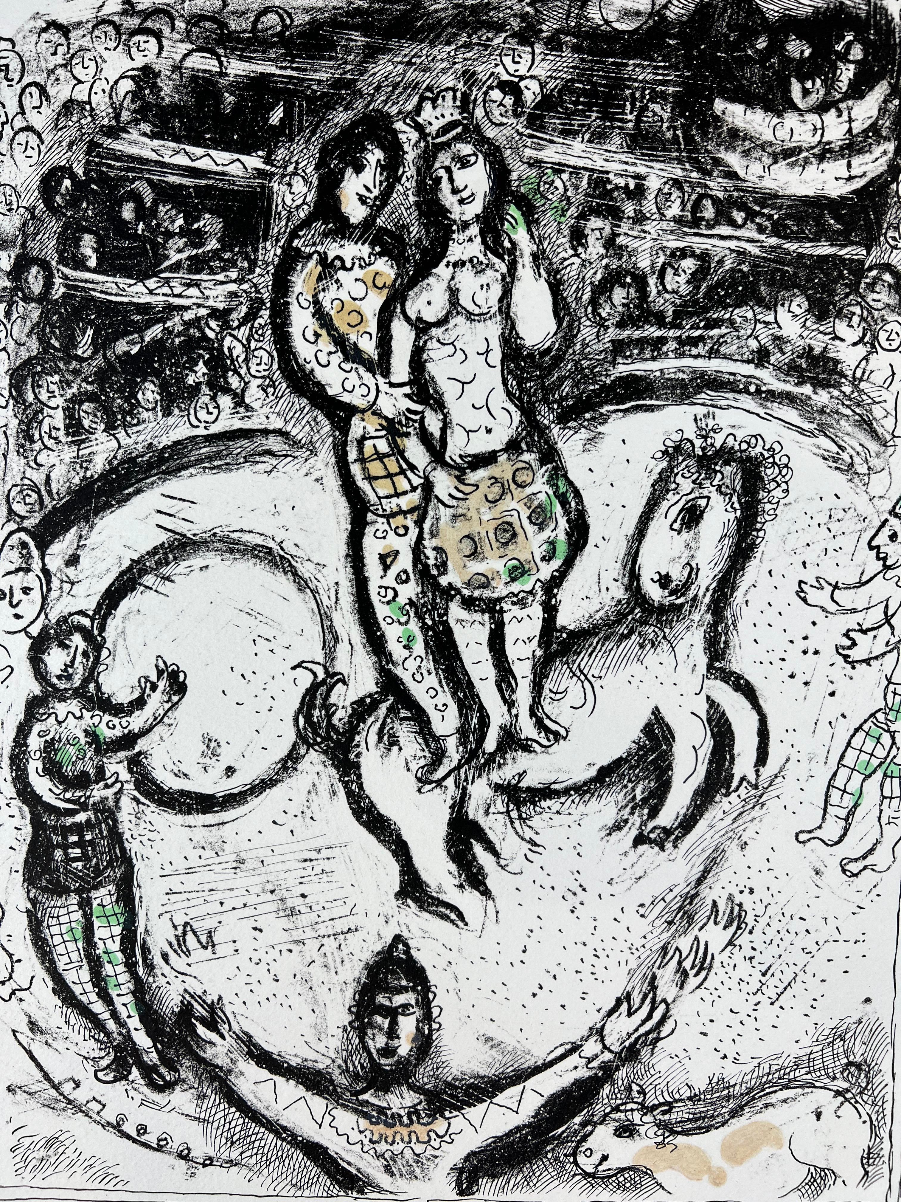 Marc Chagall - CIRQUE - lithographie couleur sur papier Arches signée à la main - 1978 2
