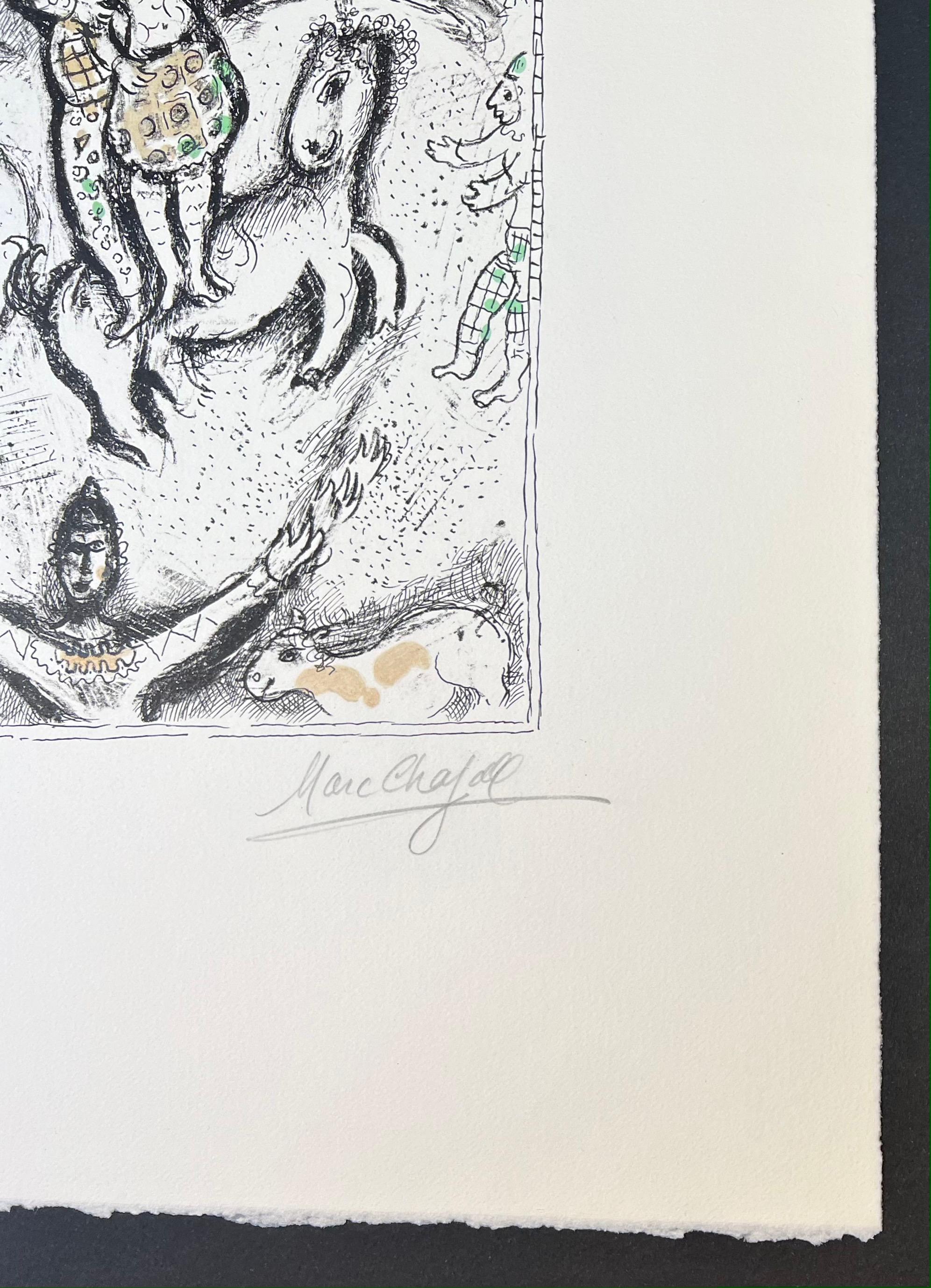 Marc Chagall - CIRQUE - lithographie couleur sur papier Arches signée à la main - 1978 4