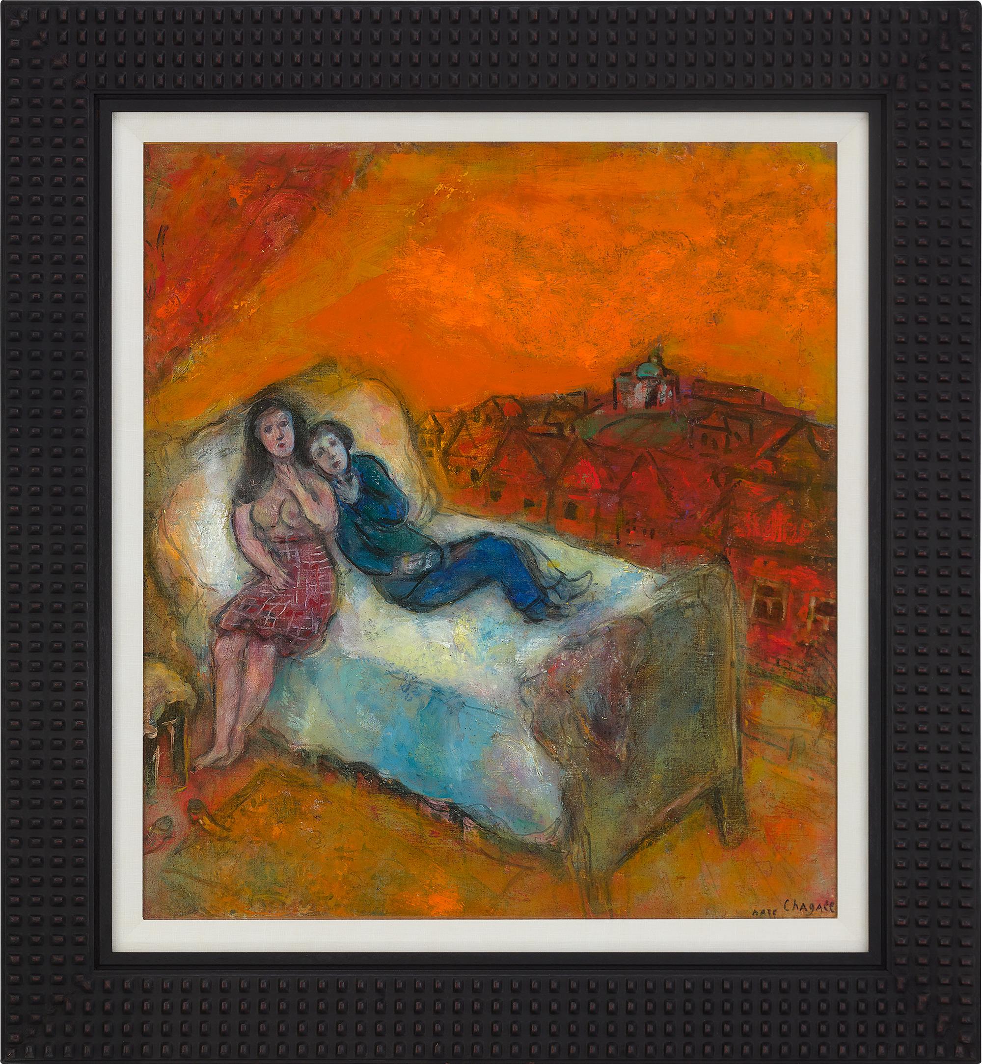 Couple sur le lit by Marc Chagall For Sale 1