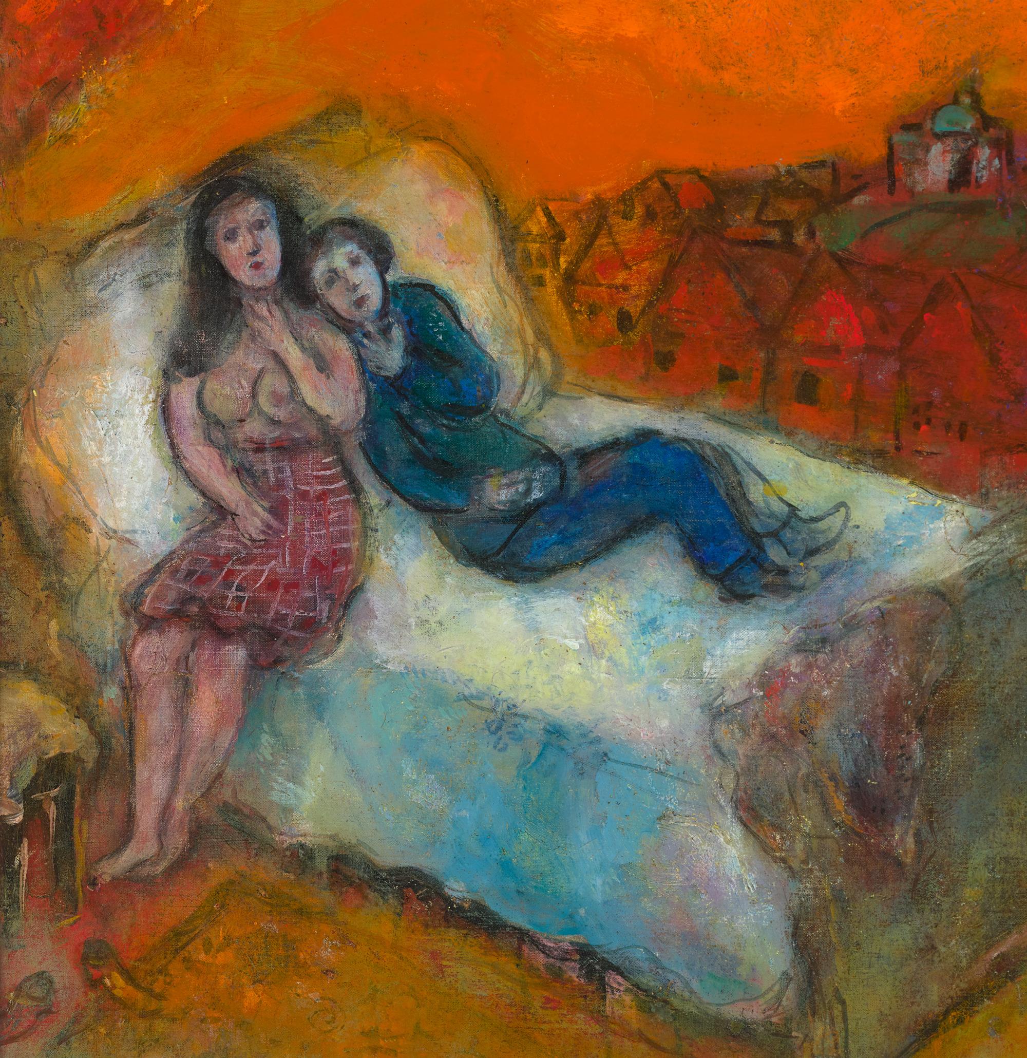 Couple sur le lit by Marc Chagall For Sale 2