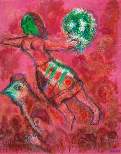 Danseuse au double profil vert by Marc Chagall