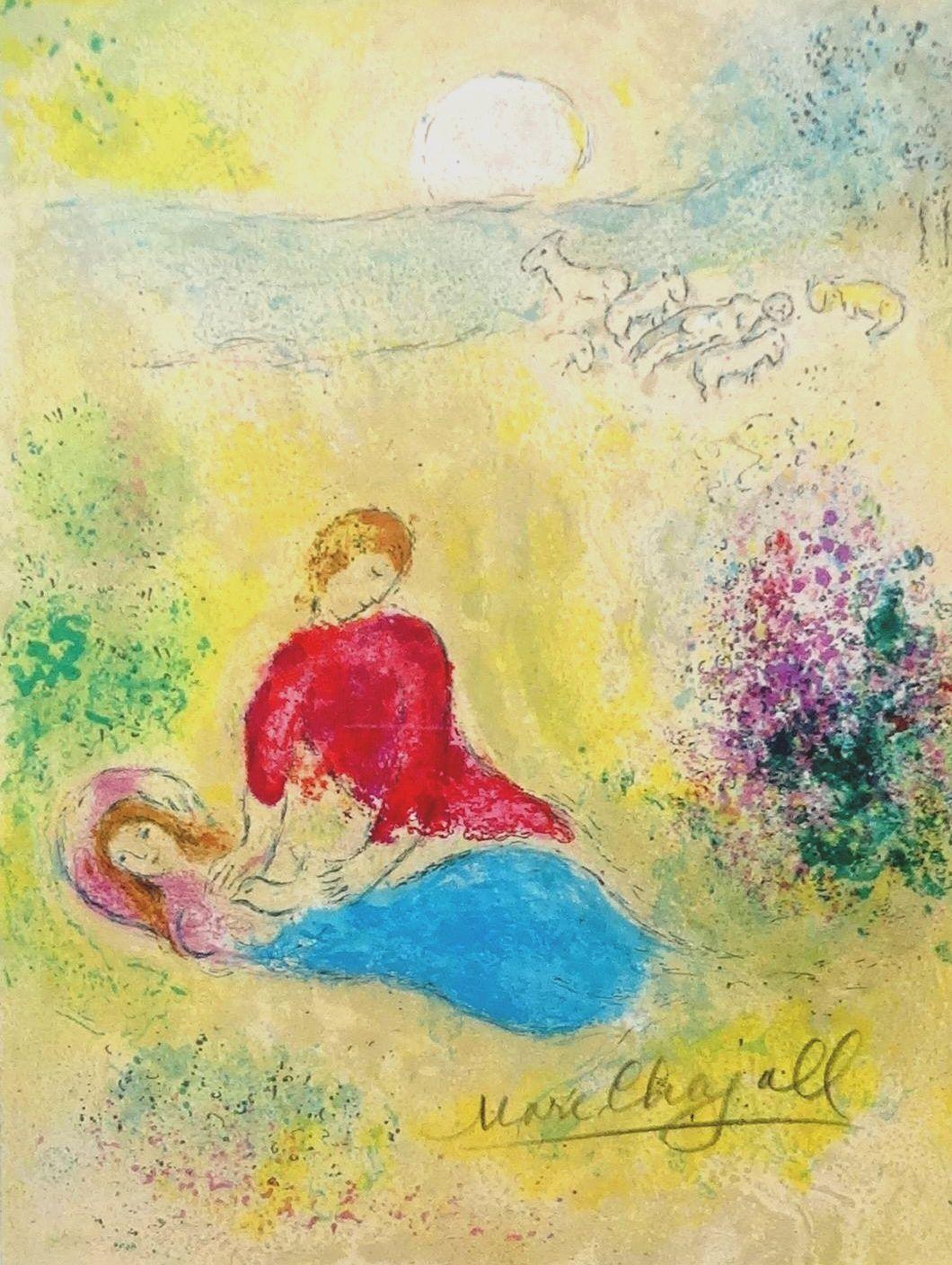 Marc Chagall Figurative Print - Daphnis and Chloe Suite. 1977, lithography, 33x25 cm