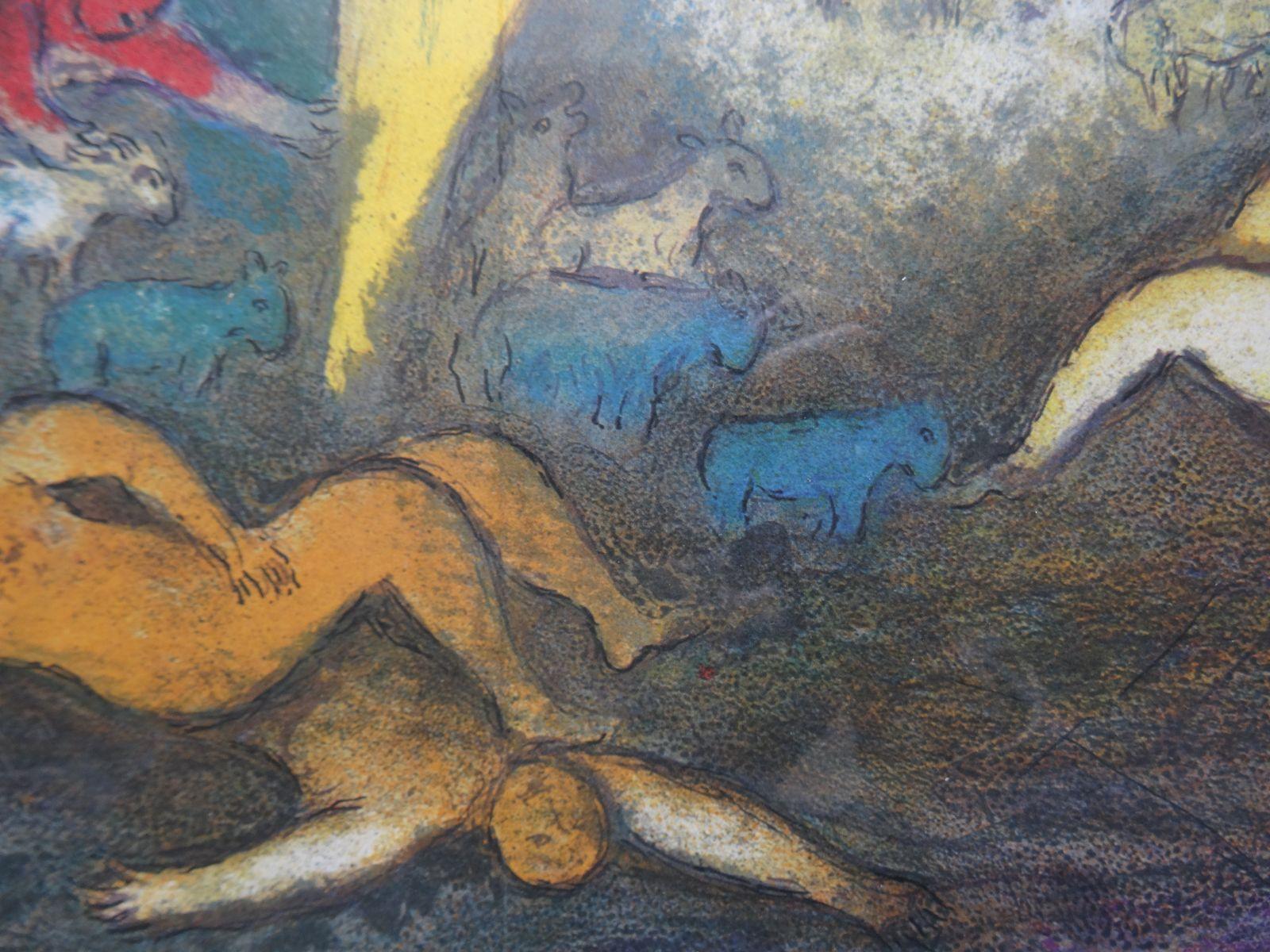 Daphnis and Chloe Suite. 1977, lithography, 48x33 cm - Gray Figurative Print by Marc Chagall