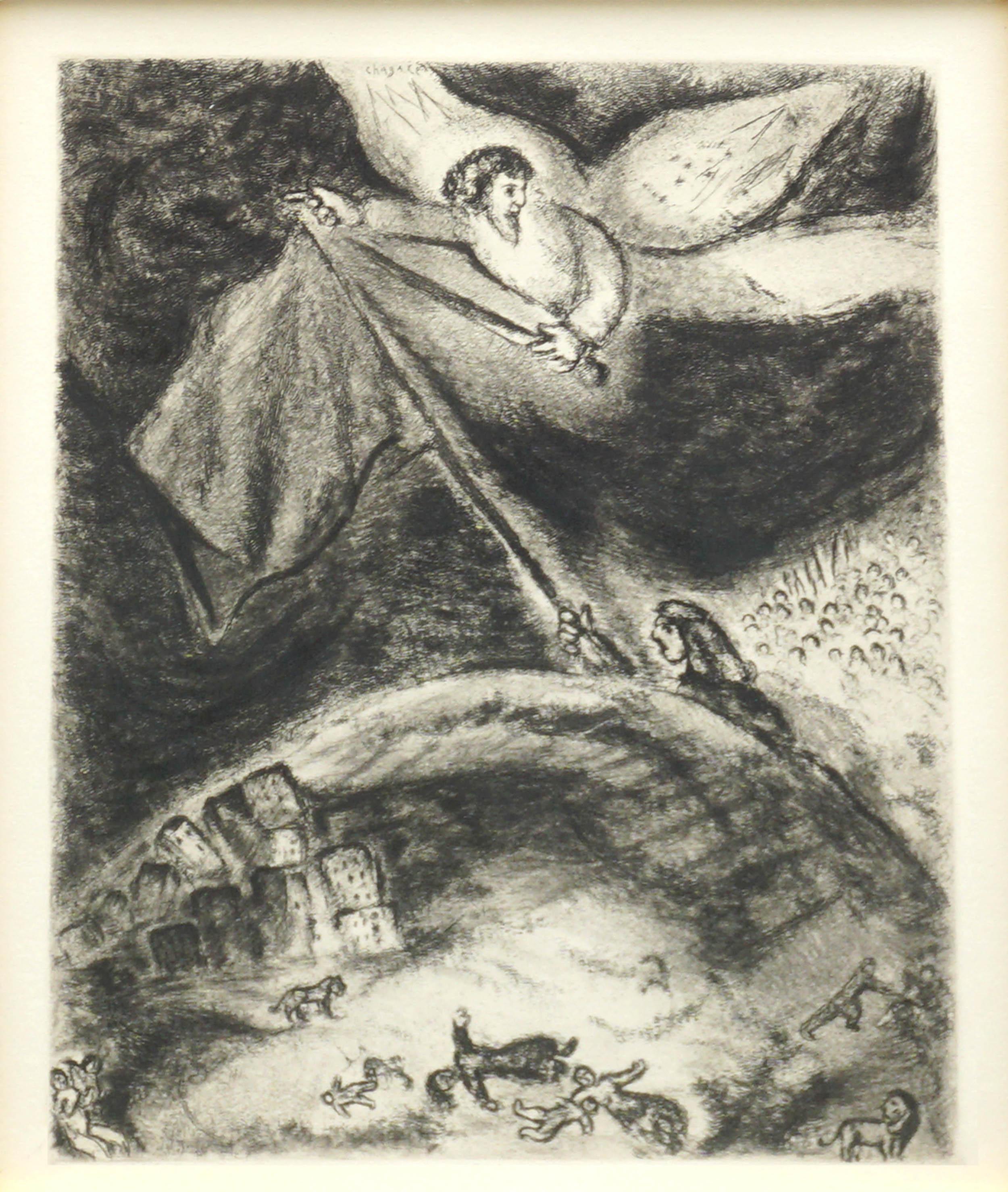 Isaiah's oracle on the ruins of Babylon (Isaiah XIII) - Painting by Marc Chagall