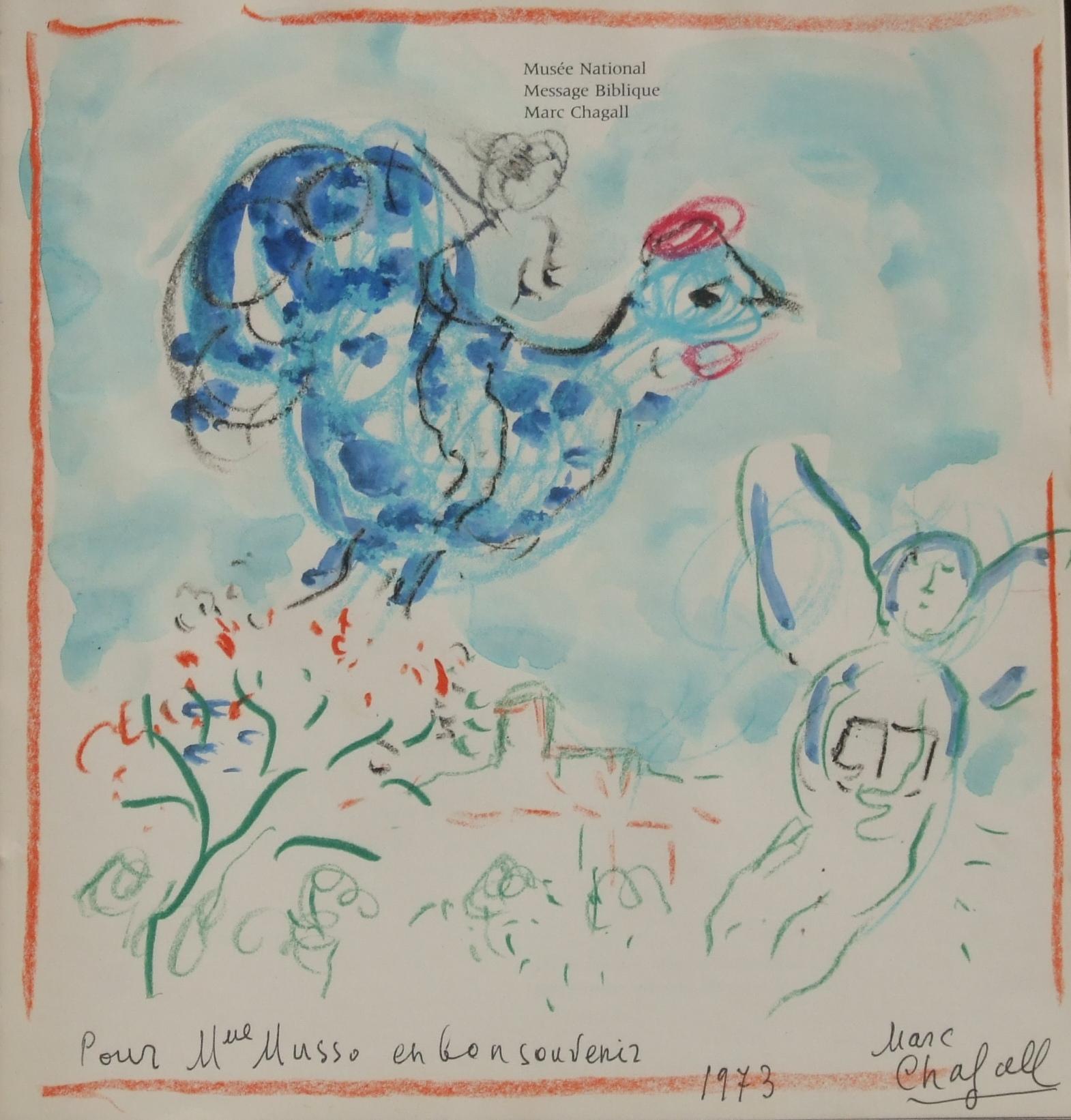 Marc Chagall Figurative Painting - Le coq bleu