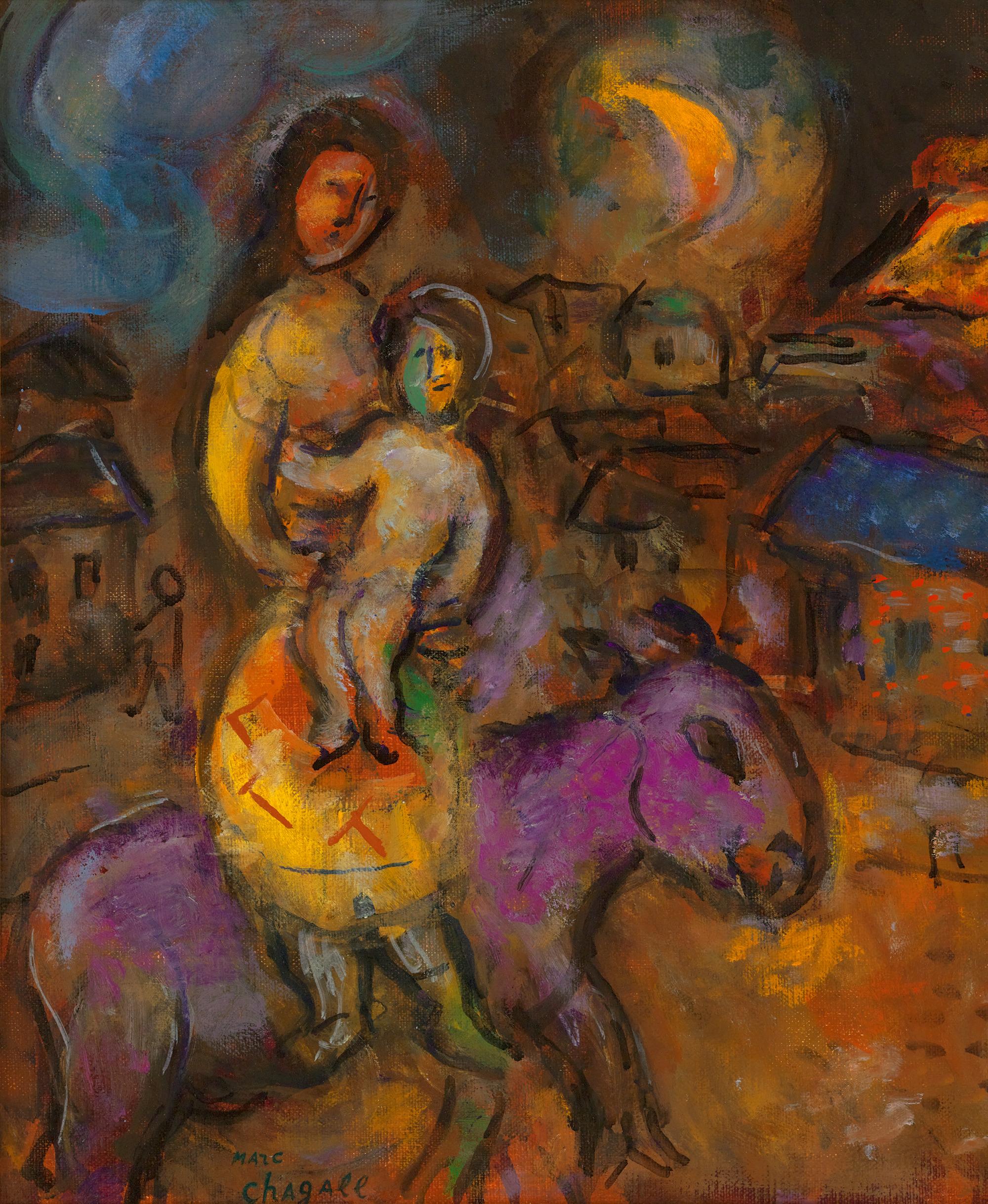 Mère Et Enfant Sur L'âne Marron Von Marc Chagall 2