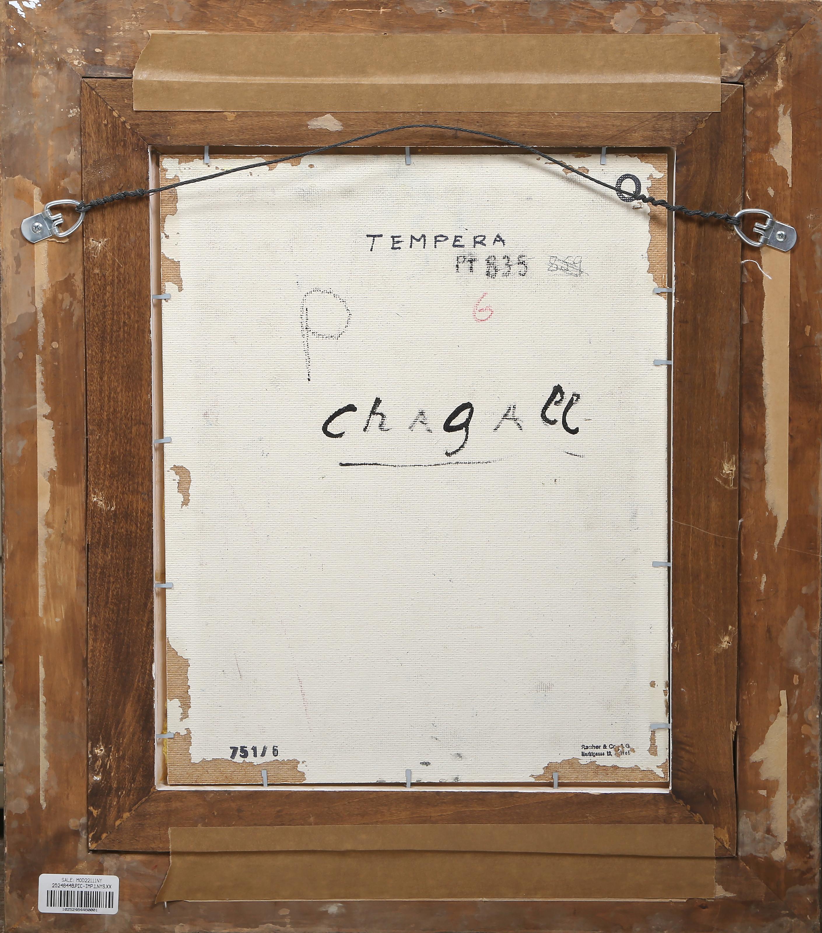 Paysanne Au Visage Vert, Originales modernes Temperagemälde von Marc Chagall im Angebot 3