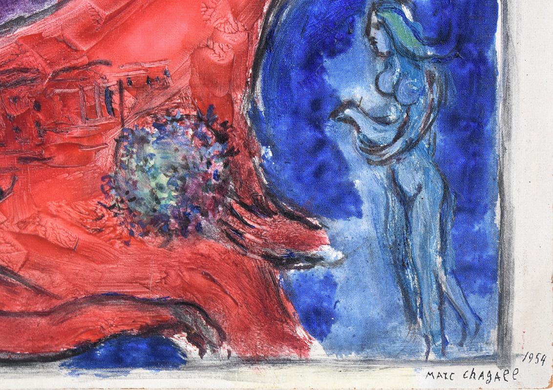 Marc Chagall - Sketch for the Bastille Esquisse pour La Bastille - Oil ...
