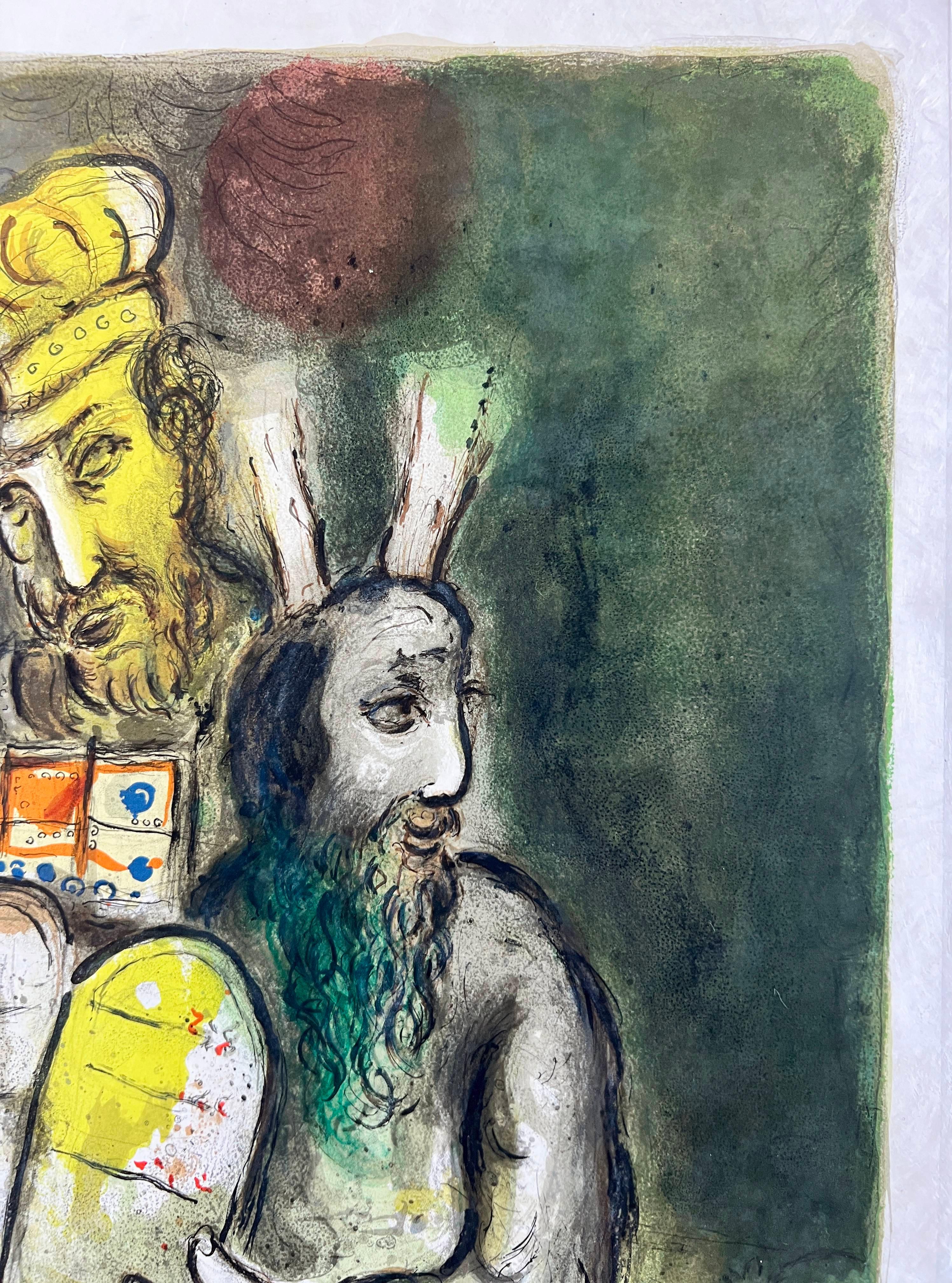 Moreover they made garments of ministration to minister... - The Exodus - Black Print by Marc Chagall