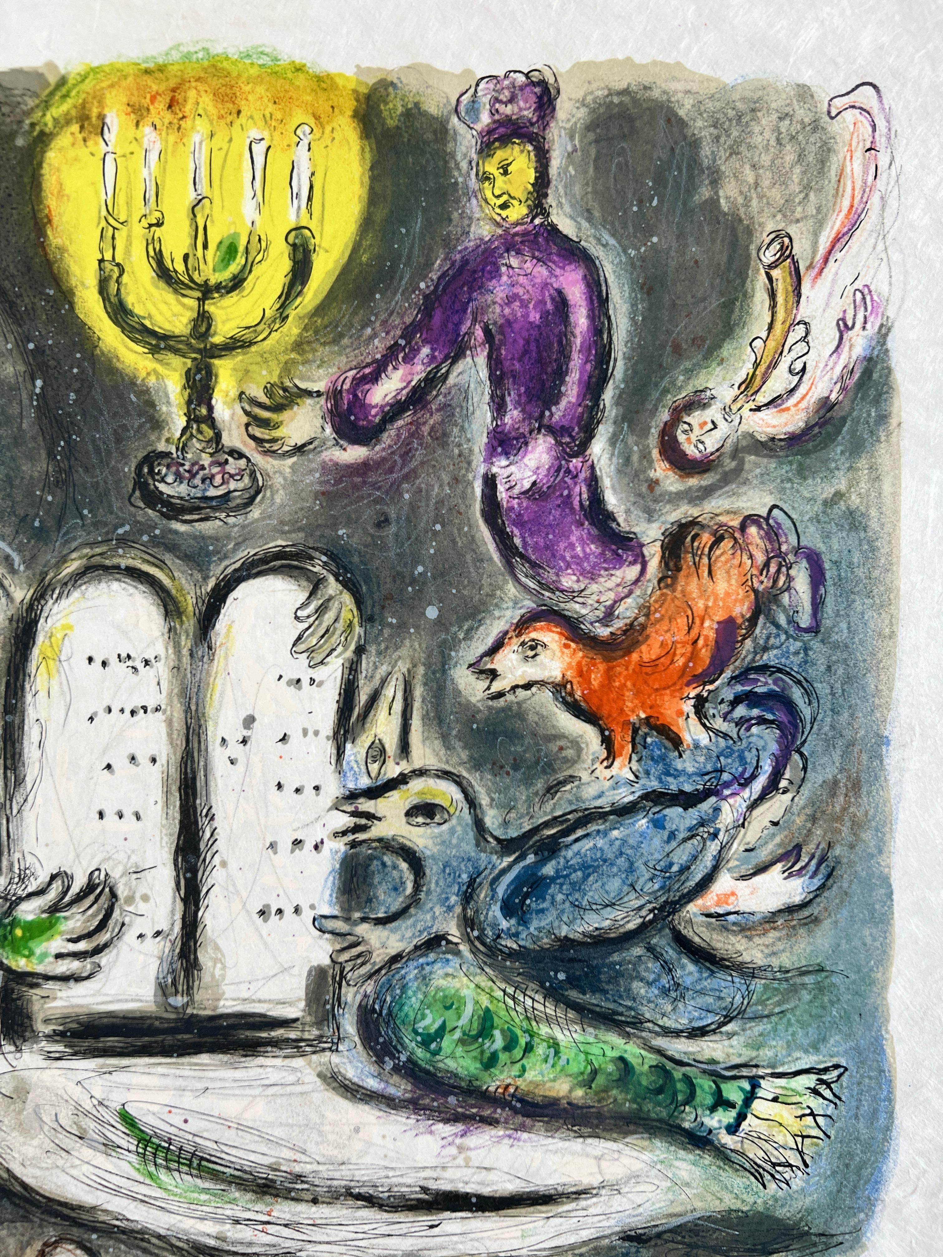 Marc Chagall (1887-1985) - Moses then came and called for the Elders of the people, and proposed unto them all these things, which the Lorde commanded him

Lithograph from 1966.

The edition of 20 on Japanese paper.

Dimensions of work: 49.5 x 36