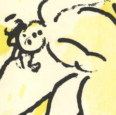1956 Marc Chagall 'Bible Verve' Modernism Yellow, Black Lithograph