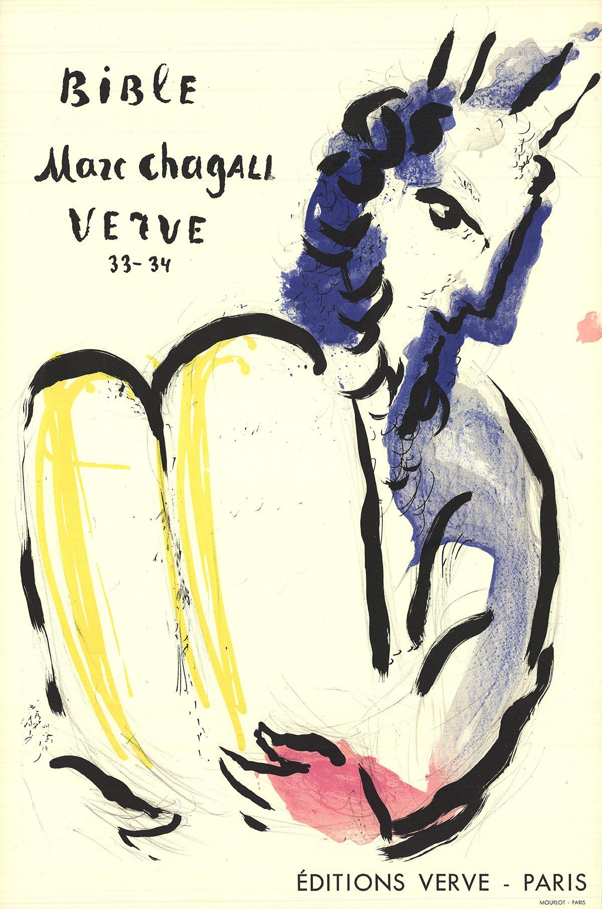 1956 Marc Chagall „Moses“ STONE LITHOGRAPH
