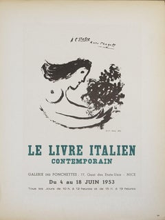 Vintage 1959 After Marc Chagall 'Le Livre Italien Contemporain' Modernism Black & White