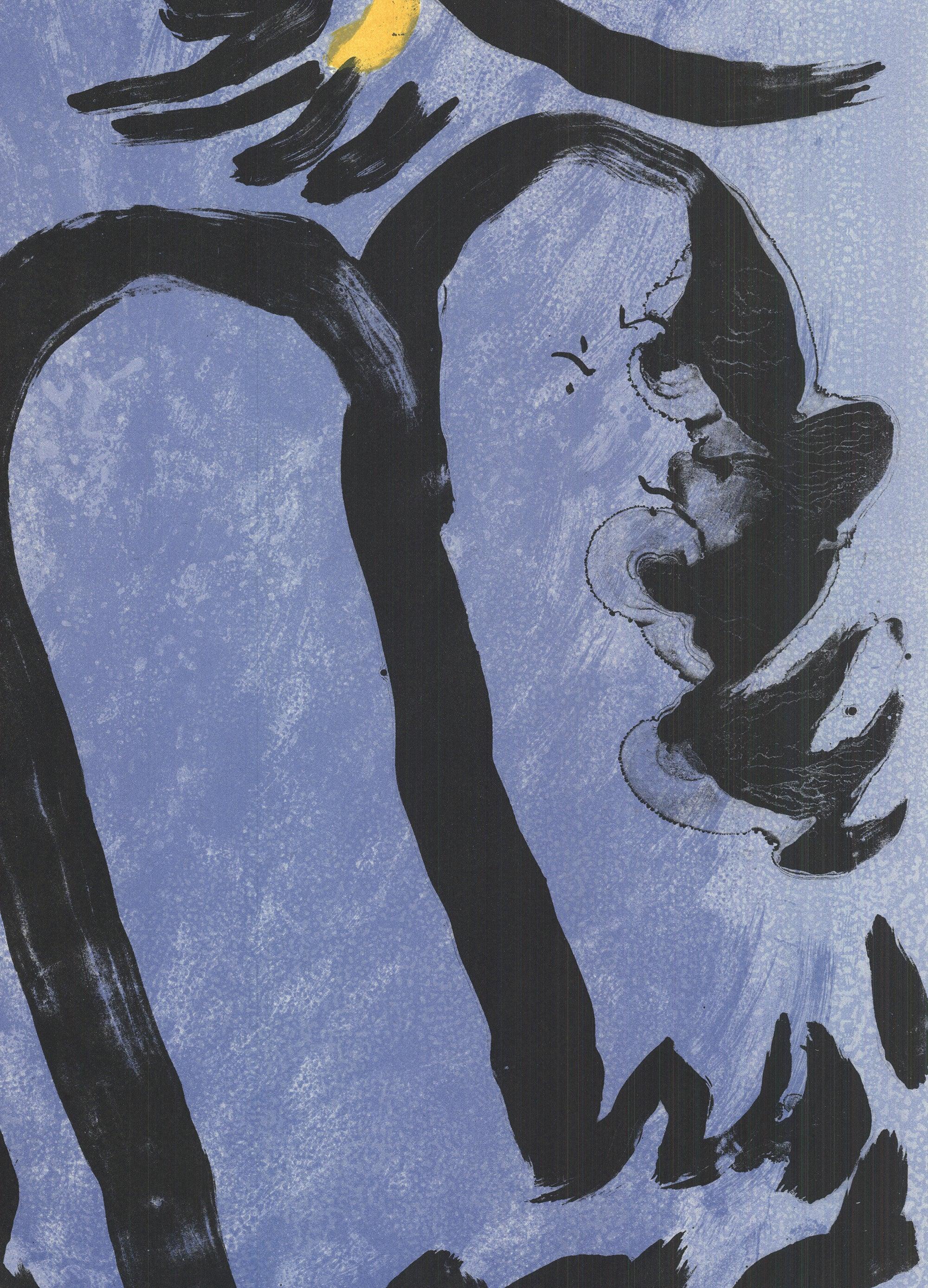 1960 After Marc Chagall 'Moses and the Tablets' STONE lithograph For Sale 1