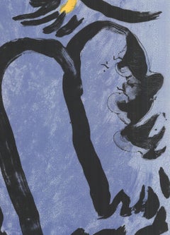 1960 After Marc Chagall 'Moses and the Tablets' STONE lithograph