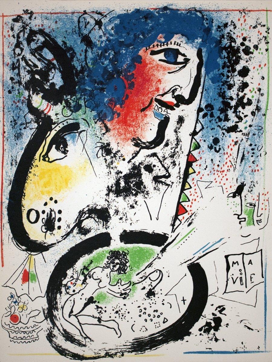1960 Marc Chagall 'Self Portrait - Frontespiece' 