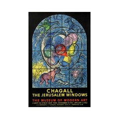 1961 original exhibition poster Marc Chagall – Jerusalem Windows MoMA
