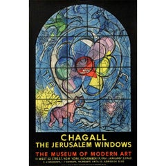1961 original exhibition poster Marc Chagall – Jerusalem Windows MoMA