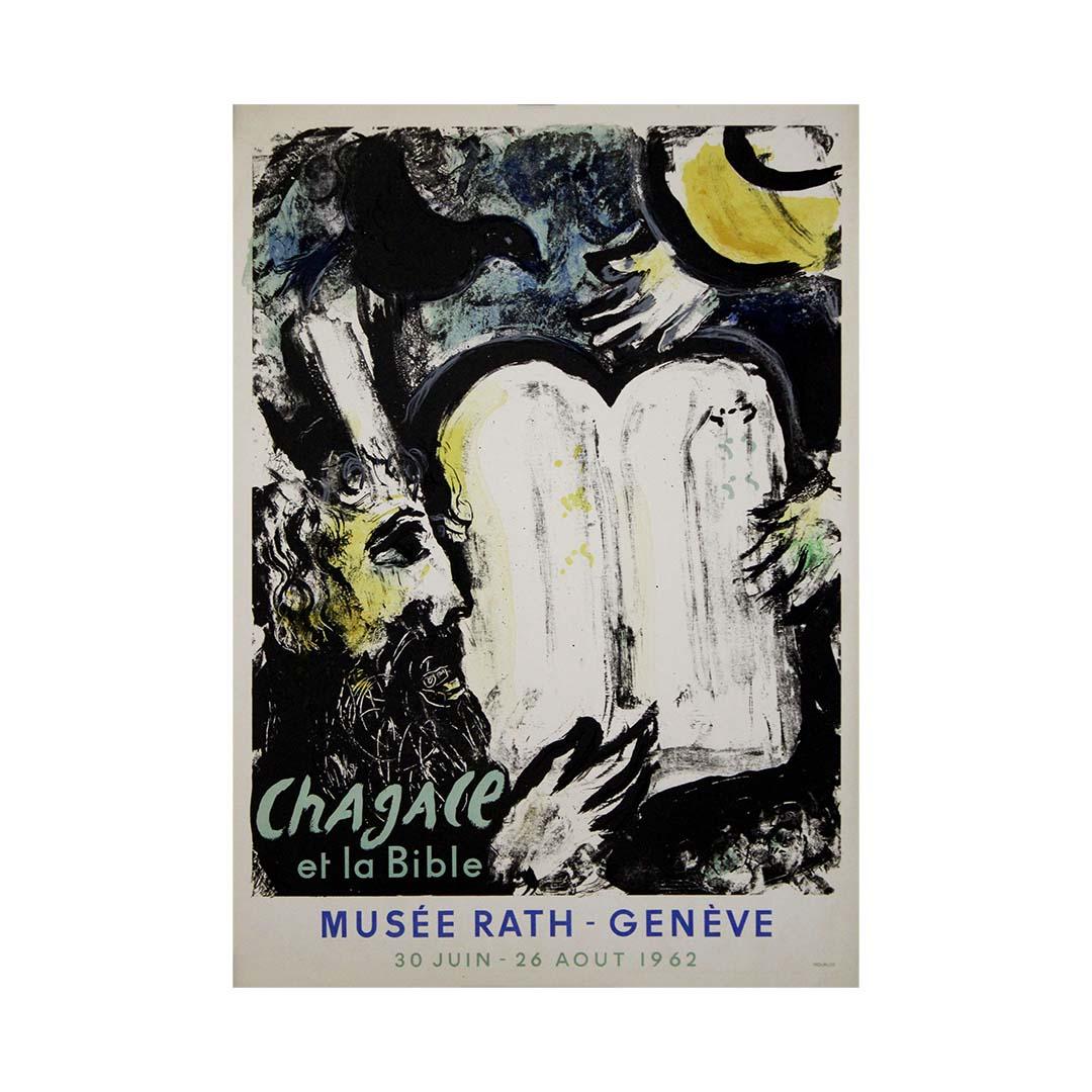 Affiche d'exposition originale de Marc Chagall - Chagall et la Bible, 1962 en vente 3